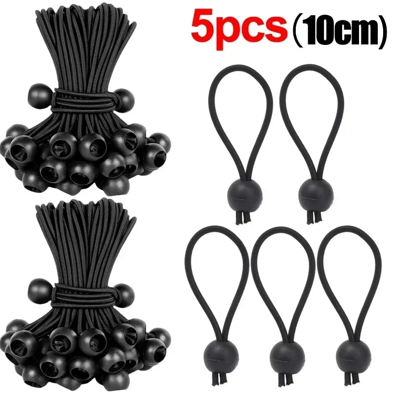 Outdoor Elastic Ball Rope Bungee Cords Portable Tent Fixing Tarpaulin Awning Canopy Heavy Duty Tarp Tie down for Shelter Cargo