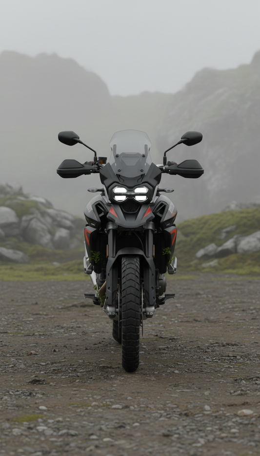 Granite black adventure motorcycle