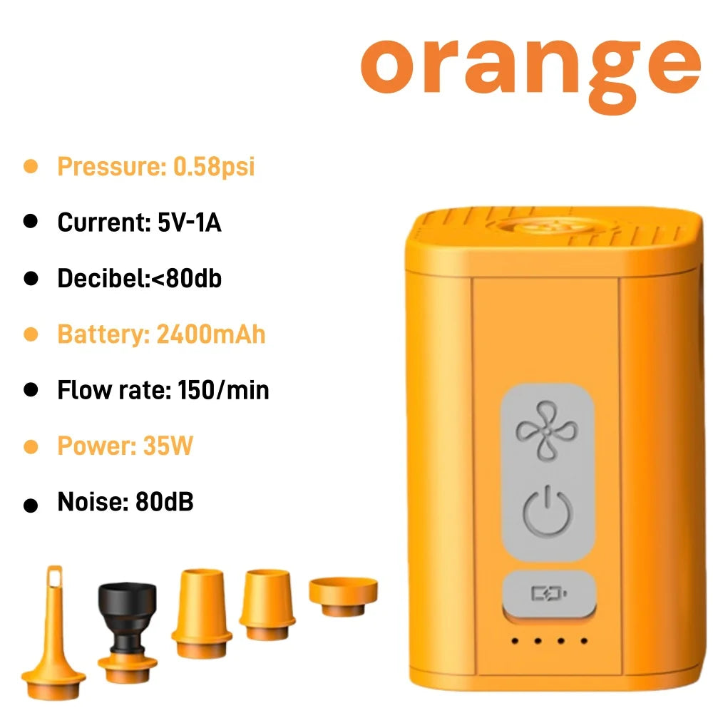 Mini Portable Air Pump with 1300Mah Battery USB Rechargeable to Inflate Deflate for Pool Floats, Air Bed, Vacuum Storage Bags