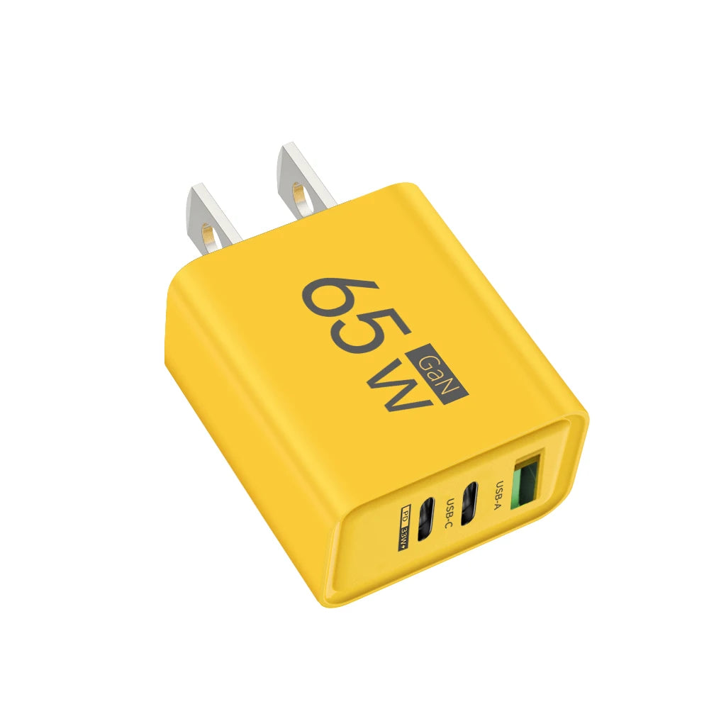 Gan 65W USB Type C PD Fast Charging Wall Charger Adapter for Iphone 15 14 Pro Max Xiaomi Samsung Oneplus POCO Quick Charger 3.0