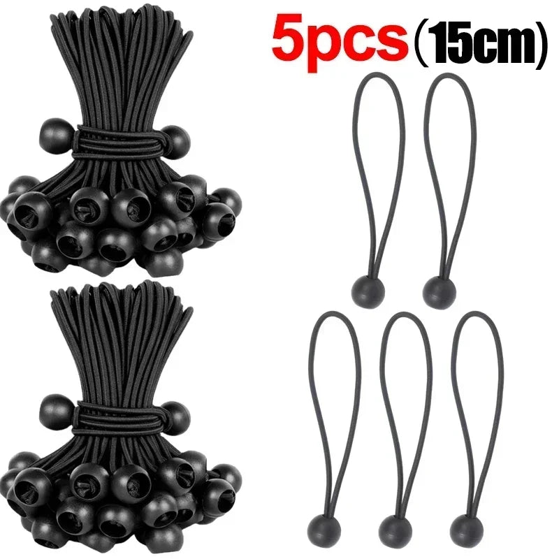 Outdoor Elastic Ball Rope Bungee Cords Portable Tent Fixing Tarpaulin Awning Canopy Heavy Duty Tarp Tie down for Shelter Cargo