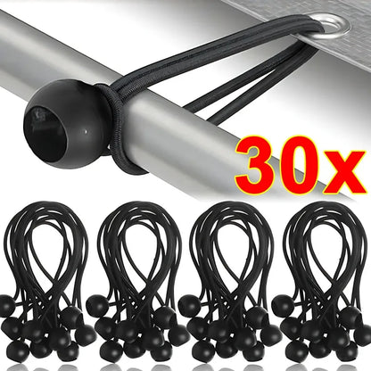 Outdoor Elastic Ball Rope Bungee Cords Portable Tent Fixing Tarpaulin Awning Canopy Heavy Duty Tarp Tie down for Shelter Cargo